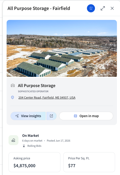 All Purpose Storage listing